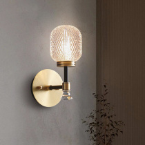 All copper wall lamp simple and creative living room background wall decoration light luxury crystal wall lamp bedside lamp bedroom lamp