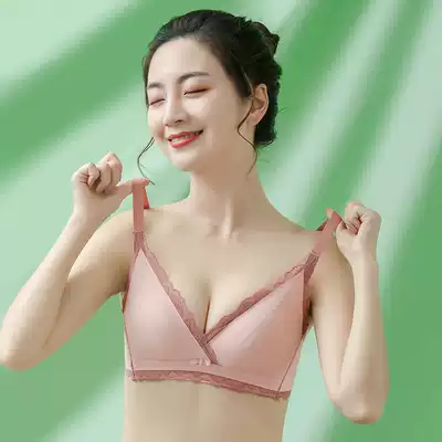 Underwear women thick small chest flat chest top support gather lace sexy adjustment type without steel ring to close the milk bra summer