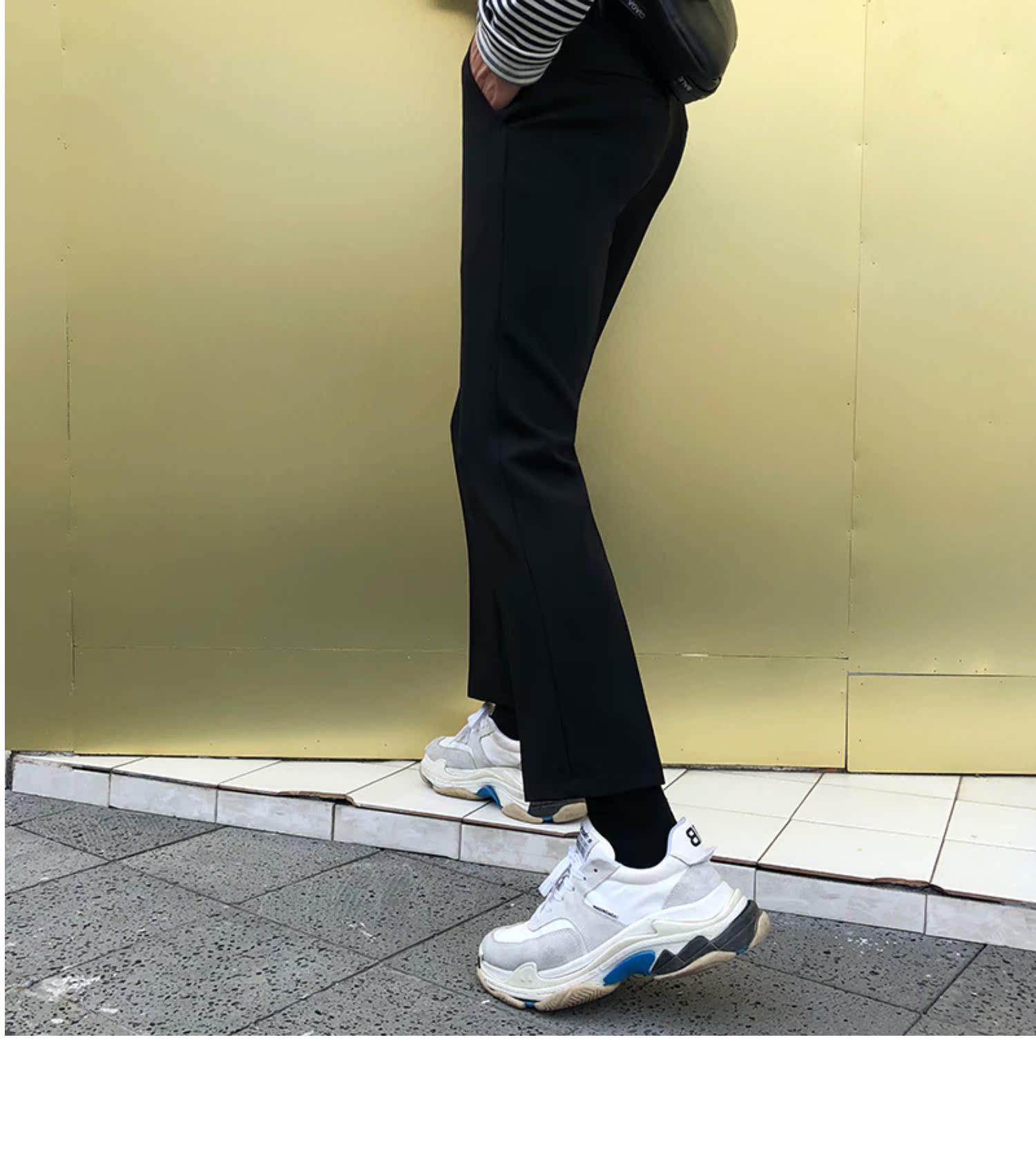 CL19 ins quần siêu cháy quần âu nam chín quần thẳng Hàn Quốc lưới đỏ thon chín quần nam - 3/4 Jeans quần short thun nam
