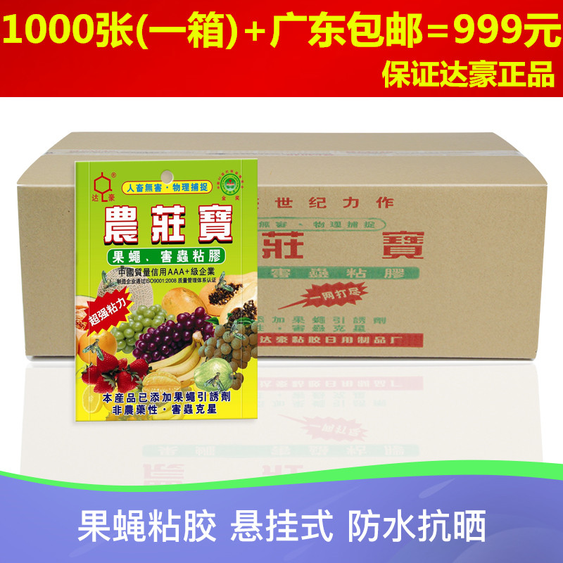 Da Hauongzhuang Treasure fruit fly Trapping Plate Fruit Fly Melon Real Fly Orange Small Solid Fly Needle Bee Pest Adhesive 1000 sheets