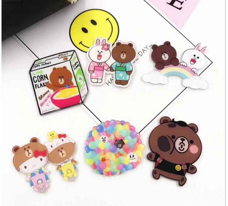 9,9 Phim hoạt hình acrylic Animal Bear Bunny Trâm Anime Anime Trâm Pin huy hiệu cài áo vest