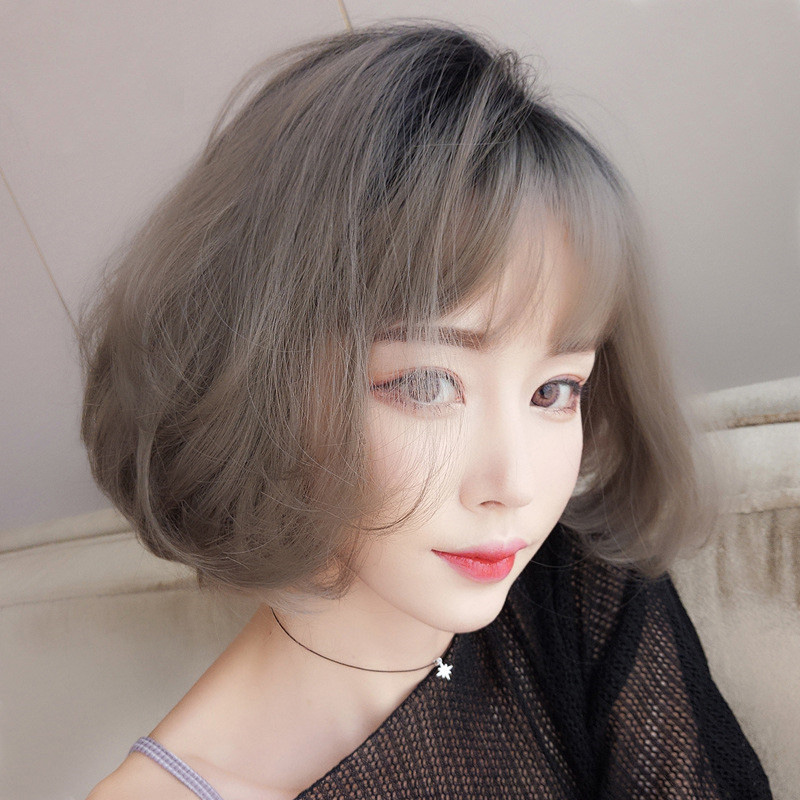 Short Fake Hair Girl Short Hair Cool Full Headgear Fluffy Natural Adolescent Girl South Korea Nets Red Short Curly Hair Temperament Net Red