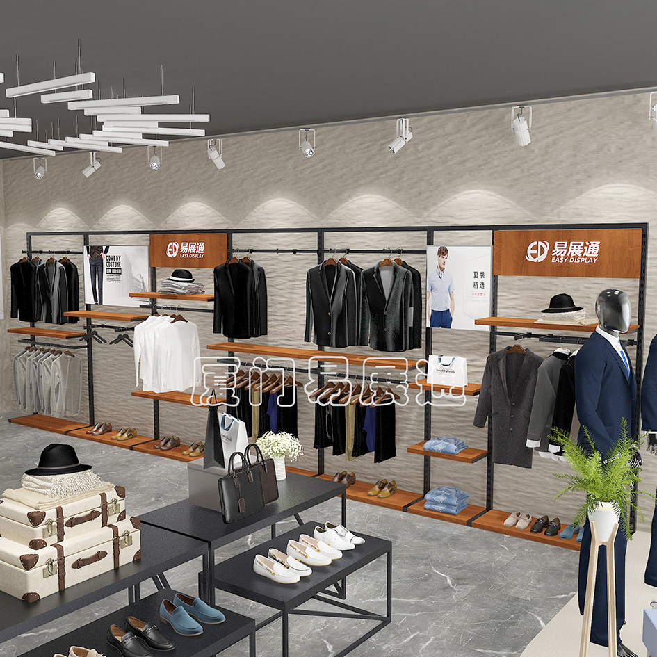 Clothing Store Display Rack Display Shelf High-end Male And Female Children's Clothing Shop Floor Style Display Cabinet Clothes Racks Men's Clothing Shelves