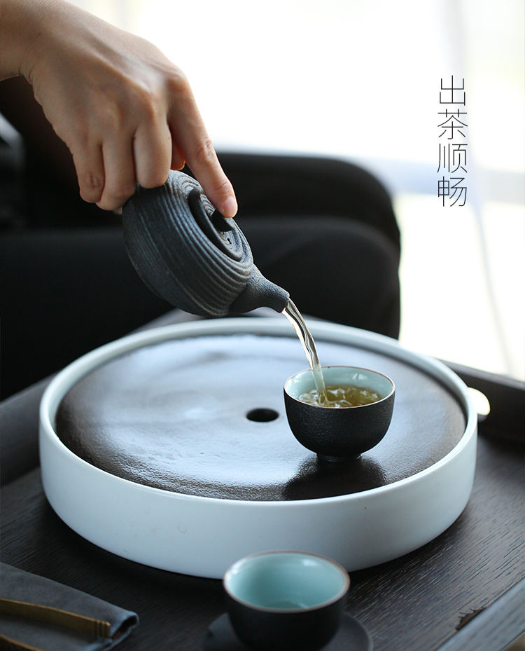 The Wu family fang ceramic teapot creative ceramic filter tea by hand stone grain Japanese kung fu tea set