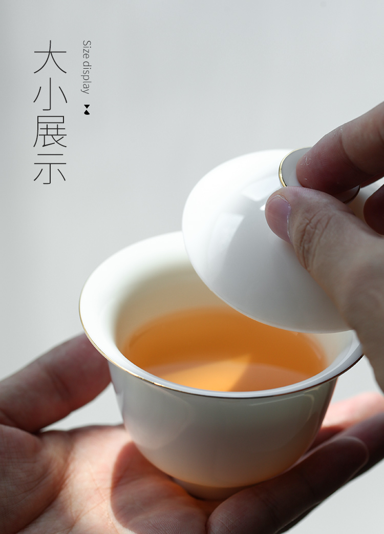 The Wu family fang don 't ink tureen household porcelain cups against hot kung fu tea tea pot size bowl