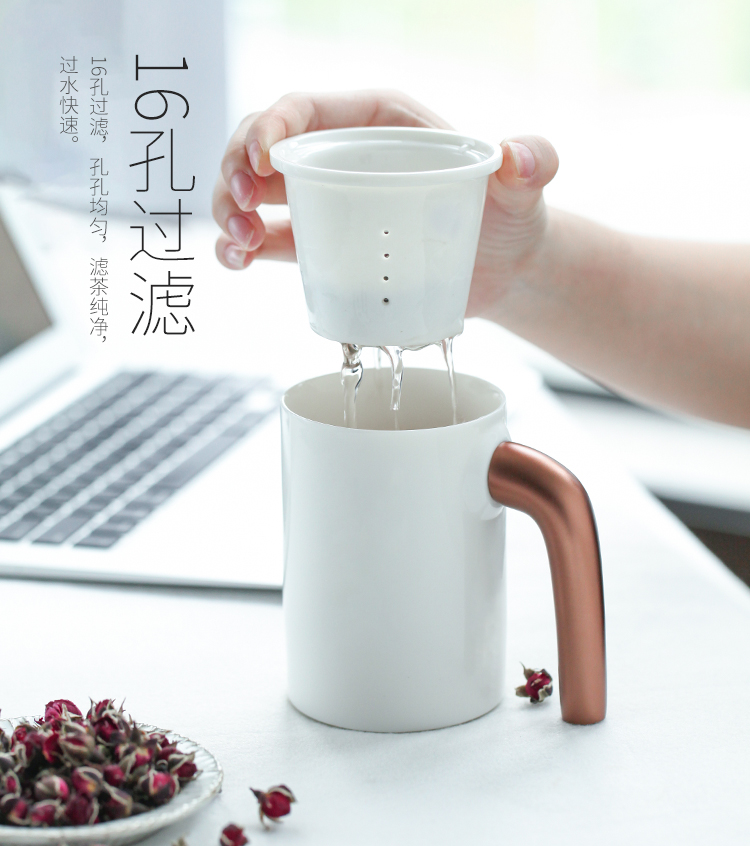 The Wu family lane mark cup filter ceramic cups with cover cup tea office separation of household glass tea cup