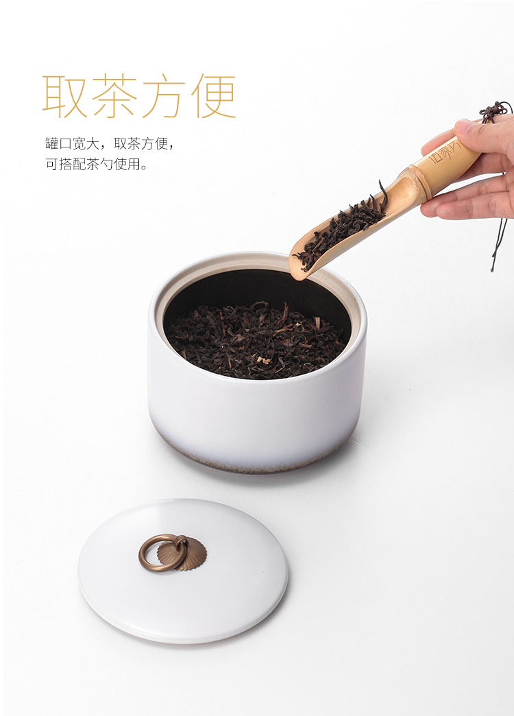 The Wu family fang caddy fixings ceramic large wake receives box of pu 'er tea cake tins storage POTS of tea set