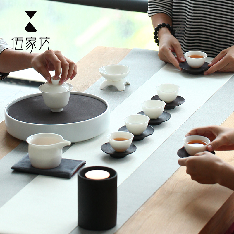 The Wu family fang ceramics fair keller of tea sea kung fu tea tea accessories white porcelain large points greedy cup and cup