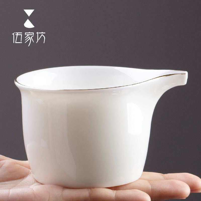 The Wu family fang ceramics fair keller of tea sea kung fu tea tea accessories white porcelain large points greedy cup and cup