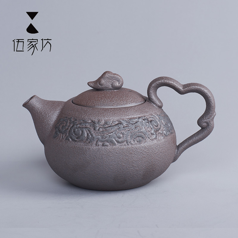 The Wu family workshop of large domestic stone grain glaze the teapot filtering teapot can raise hand pot of kung fu tea set