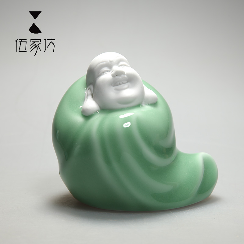 The Wu family fang maitreya celadon pet furnishing articles ceramic tea accessories tea play interesting tea accessories props