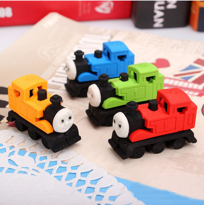 Cartoon Thomas the Train Eraser Student Toy Stationery Prize Kindergarten Children Reward Small Gift