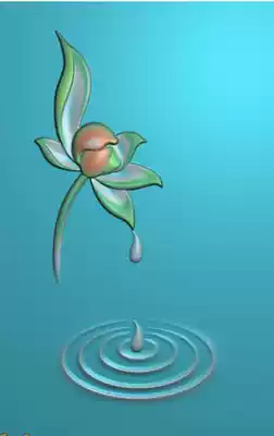 jdp relief map gray scale bmp jade carving pendant lotus flower water ripple