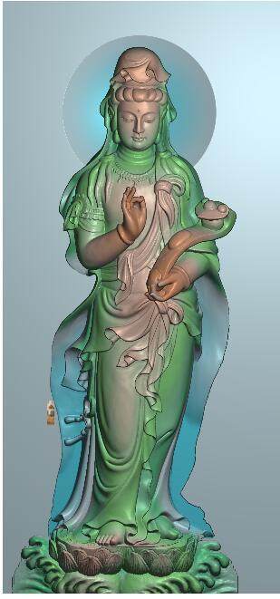 Fine Sculpture Plot Station Lotus Guanyin flutter and deep engraving computer jade Jade Pendant 46 Embossed Arctream grayscale