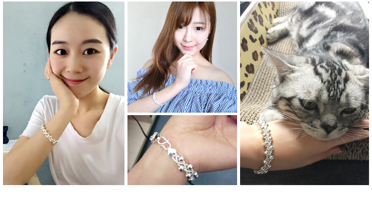 S990 sterling bạc vòng tay sang trọng chuyển bóng mở vòng đeo tay phiên bản tiếng Hàn đơn giản rỗng bạc để gửi quà cho bạn gái vòng tay vàng nam