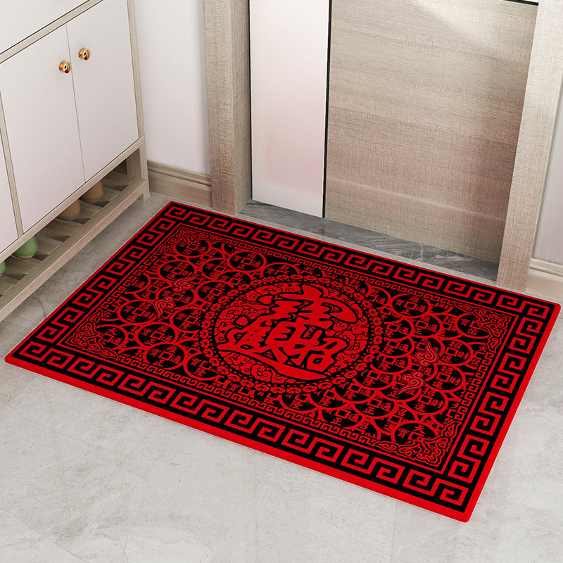 Entrance mats big red festive New Year's door mats into the home carpet foyer foot mats non-slip bathroom powder room door