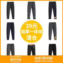 Female baby leggings winter wearing thickened one Velvet girl black female treasure gray child threaded childrens pants