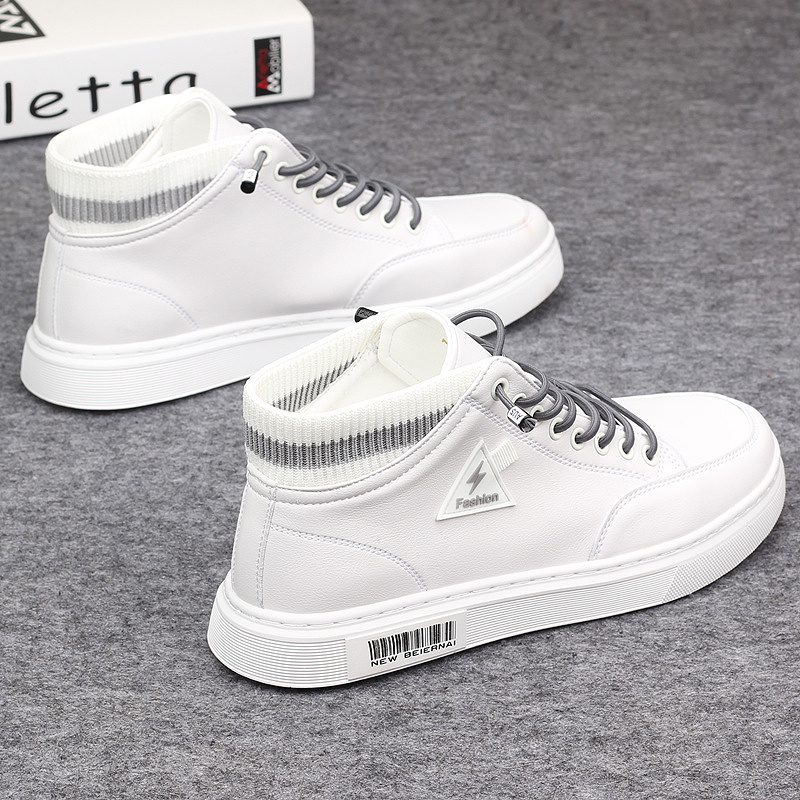 Hong Kong counter Supreme with the same paragraph high-top men's shoes tide brand white shoes all-match leather shoes board shoes