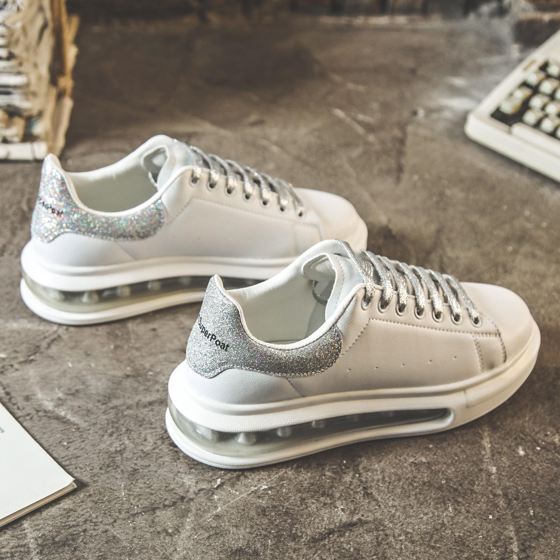 Hong Kong tide brand ITUN7G air cushion small white shoes men and women shoes couple casual shoes men's thick-soled sneakers