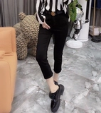 Черные джинсовые весенние джинсы с молнией, штаны, сексуальная сумка, свободный прямой крой, на молнии, подходит для подростков, по фигуре