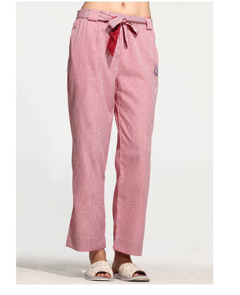 Han Cai lady quần ngủ mùa hè polyester cotton của phụ nữ quần mỏng phần kích thước lớn quần rộng phòng máy lạnh có thể mặc bên ngoài quần short nam