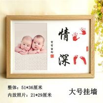 Brothers and sisters ink one year old footprints handprints souvenirs babies contentment footprints footprints babies