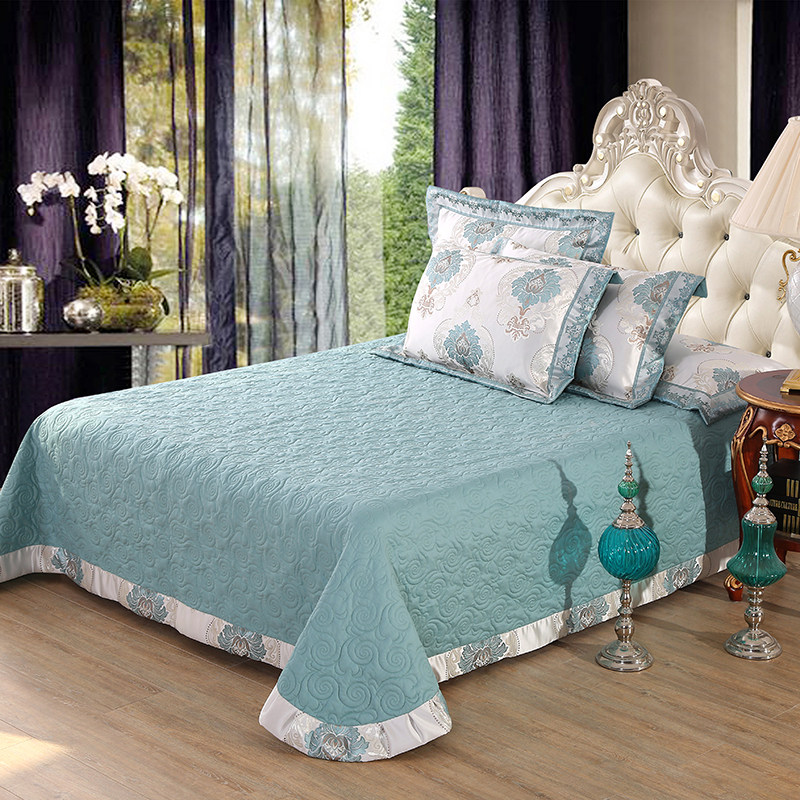 European-style bed sheet bed cover cotton quilted quilted bed cover single-piece cotton thickened bedspread double bed bed cover three-piece set