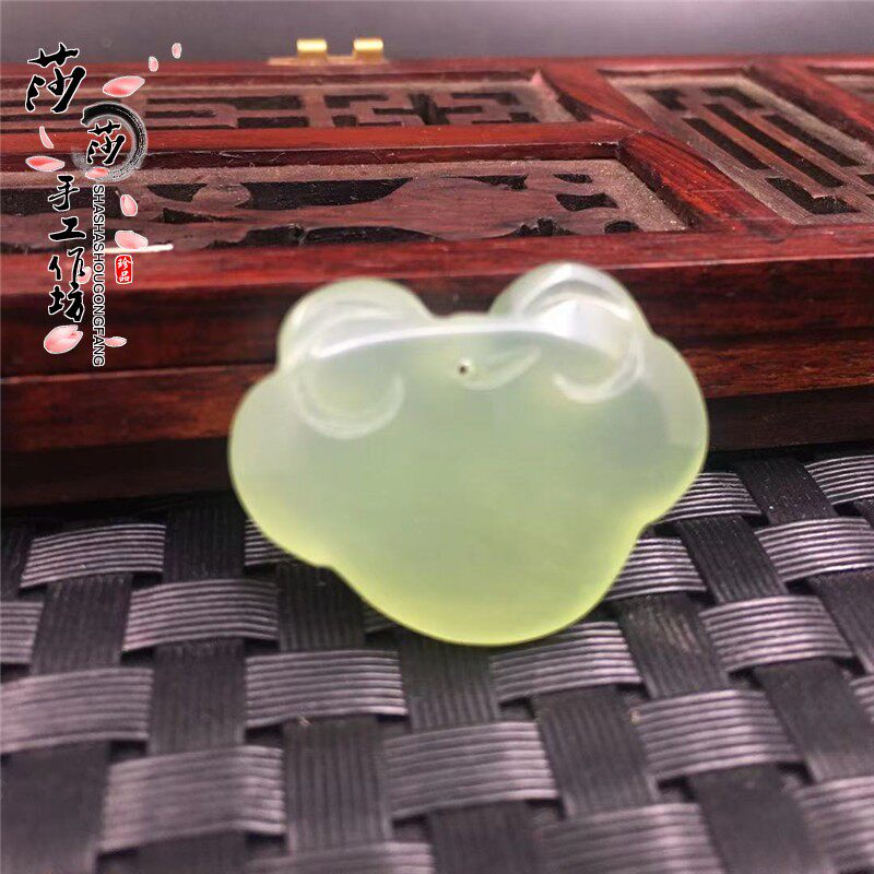 Xiu Jade Single-sided Engraving Ruyi With Ruyi Safety Lock Pendant Jade Pendant Jade Pendant Jade Pendant Jade Pendant Ancient Wind Hanfu accessories Accessories Waist Perornaments