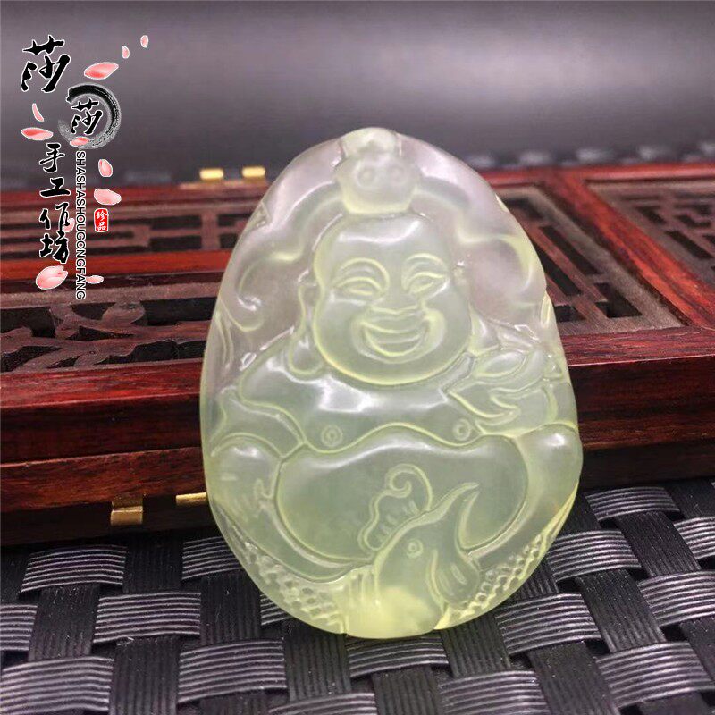 Xiu Jade Single-sided Engraving Miyre Buddha Pendant Pendant Jade Peu Jade Pendant Jade Pendant Ancient Wind Han Suit Accessories Waist Peep Car Pendant Ornament