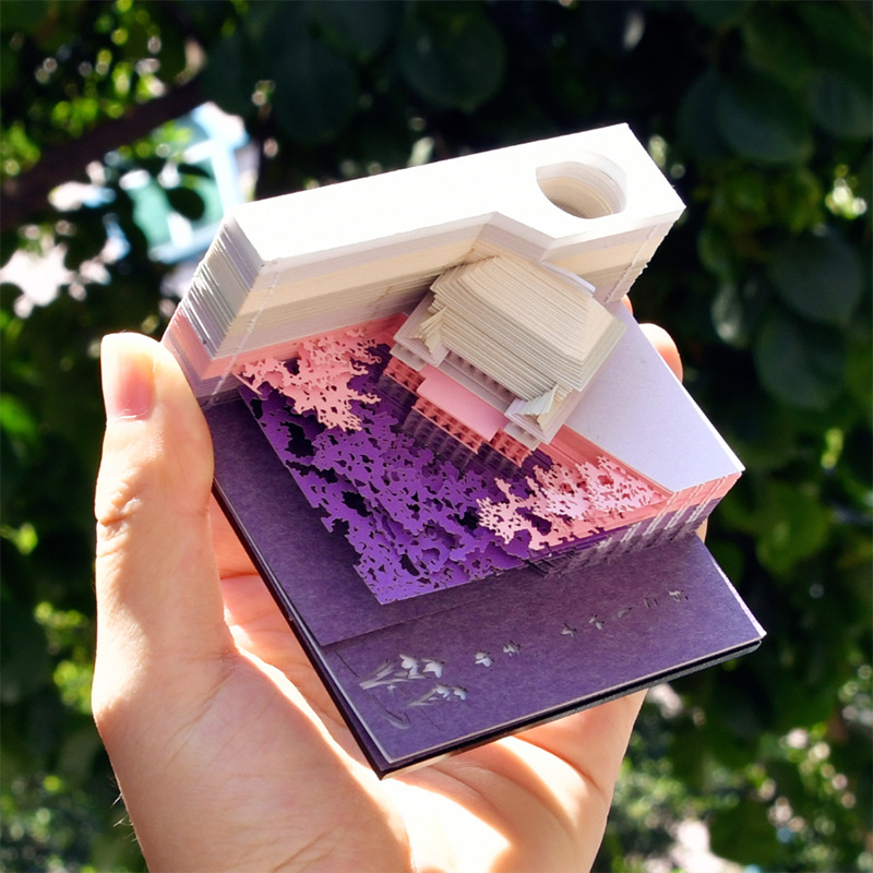 yumso Stereo convenient sticker convenience sticker Japanese Mosque 3D Architecture Model Network Red Creative Paper sculpture