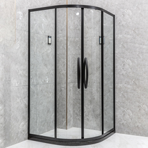 Overall shower room custom arc dry and wet partition bathroom arc fan-shaped simple toilet sliding glass door household