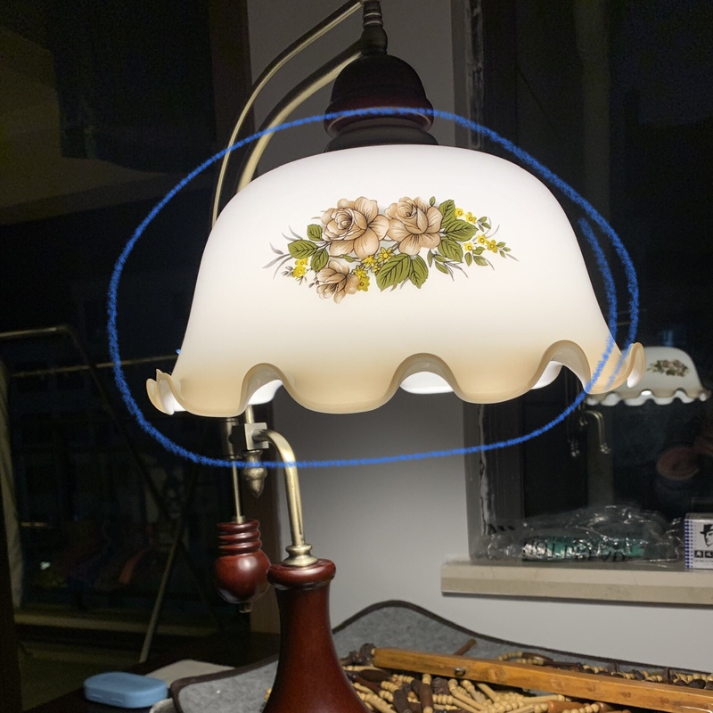Retro Old Shanghai Glass High-Temperature Decal Lampshade Table Lamp Chandelier Lace Cover
