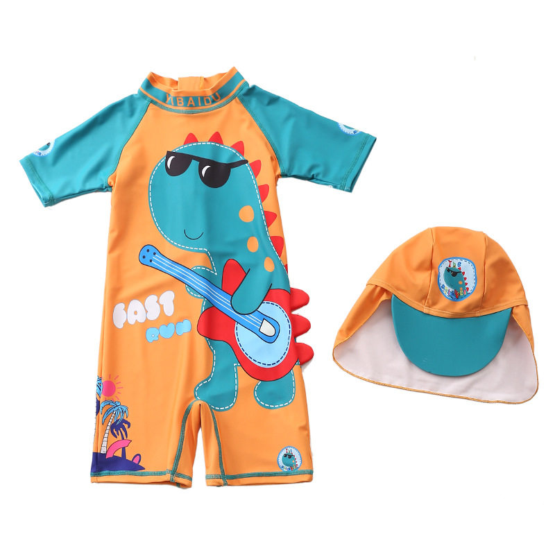 New Children's Swimsuit One-piece Boy Baby Cute Baby Boy Swimsuit Rock Dinosaur Baby Swimsuit
