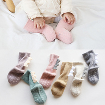 21 Winter three-dimensional super thick childrens sleep socks infant baby baby non-slip floor socks dinosaur coral