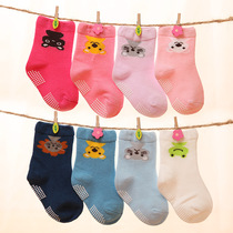 Baby childrens socks spring and autumn cotton socks 0-1-3 years old cotton men and women baby floor socks non-slip cartoon socks