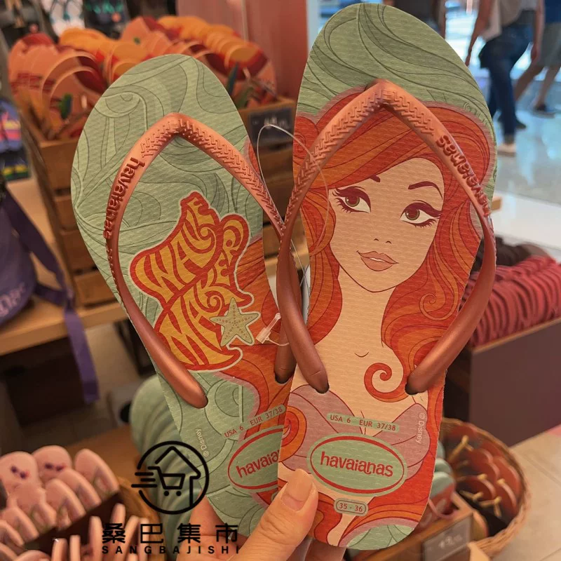 Новые HAVAIANAS Brazil Havana противоскользящие Пингсян Большой цветок слов слепер лето прохождение по пляжу море летом