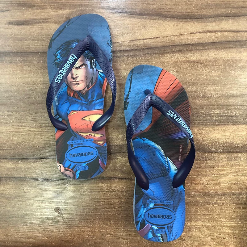 Домашние шлепанцы Havana Havaianas новые DC Superman Batman летом пляжные слипоны мужские антискольжение