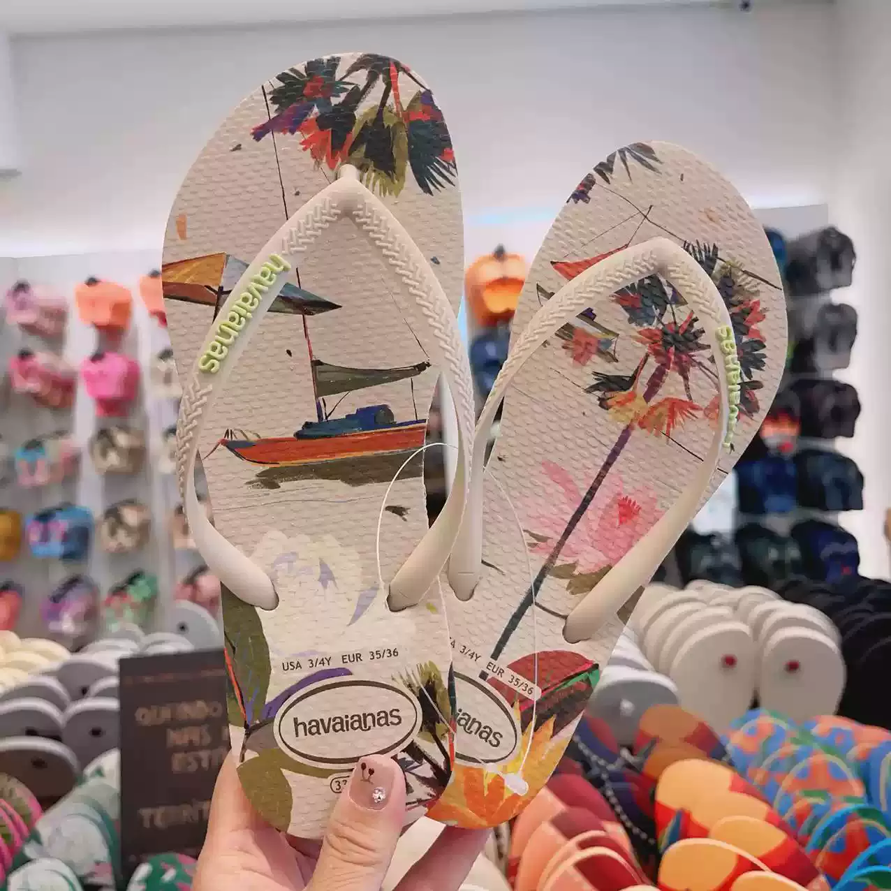 Новые havaianas Havana SLIM женские цветы печать противоскольжение резиновая модная тапочки плоские