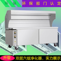 Smokeless purification Commercial 1 2 meters environmentally friendly purification barbecue car oil fume charcoal smokeless stall barbecue car Mobile