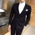 Phiên bản Hàn Quốc của bộ đồ vest nam hai mảnh Slim kinh doanh phù hợp với váy chuyên nghiệp chú rể váy cưới vest nam hàn quốc Suit phù hợp