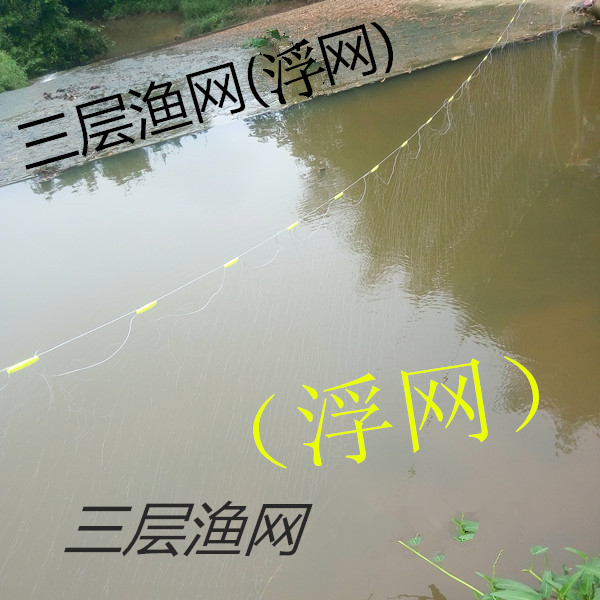 Fish net sticky net wire mesh single-layer floating net three-layer floating net fishing net fishing net hanging subnet crucian carp silver carp white striped net