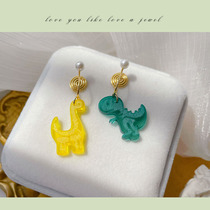New products to stay cute Jurassic acrylic small dinosaur asymmetrical mosquito repellent coil ear clip ear ring fun chic no earbuds