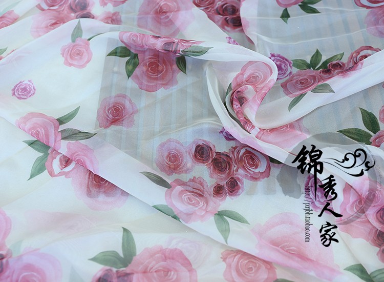 30D vải voan in phong cách Trung Quốc khăn lụa tơ tằm trang phục váy Hanfu váy trang trí váy vải - Vải vải tự làm chất liệu vải cotton