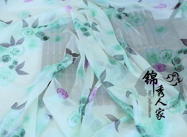 30D vải voan in phong cách Trung Quốc khăn lụa tơ tằm trang phục váy Hanfu váy trang trí váy vải - Vải vải tự làm chất liệu vải cotton