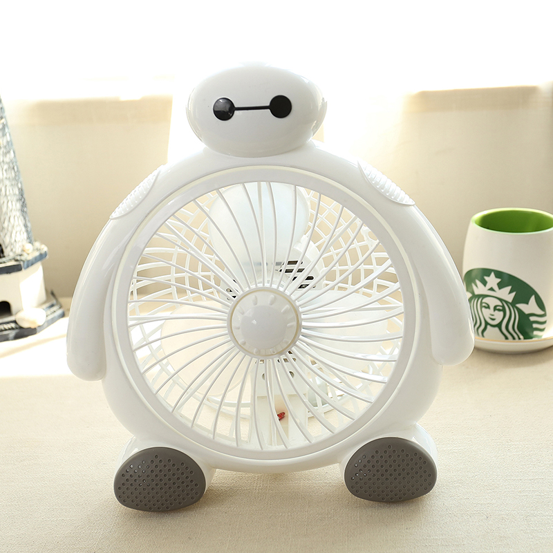 Cartoon big white mini electric fan student dormitory desktop small fan office bedroom bed silent fan
