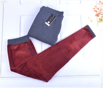 Winter middle-aged warm pants plus velvet thick line pants loose wear home clothes Dad Grandpa velvet pants old man autumn pants