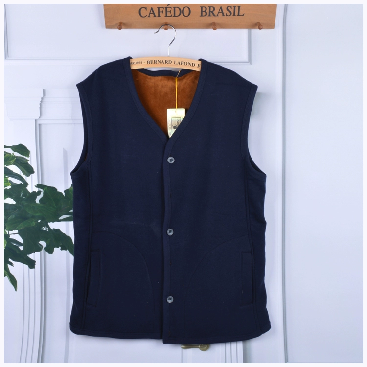 Áo vest nam nam dày cardigan trung niên vest nam không tay vest mùa đông áo len cổ chữ V