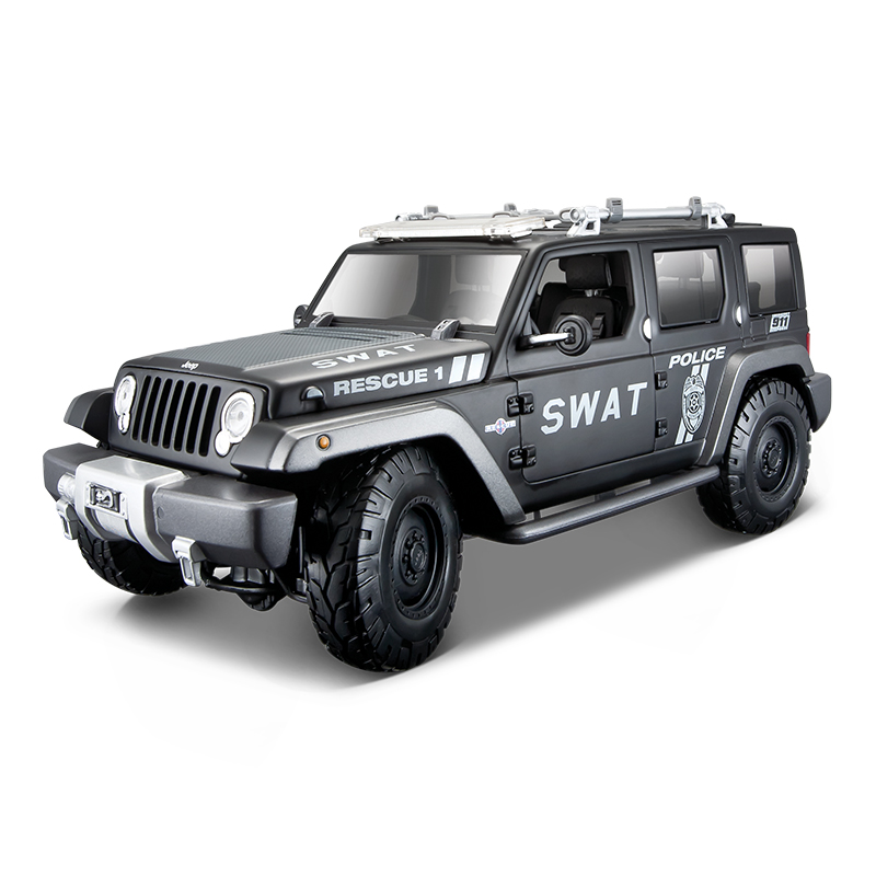 Michi Chart Original Factory 1:18 Jeep Wrangler Jeep Off-Road Vehicle Simulation Alloy Police Car Car Model Big Boy