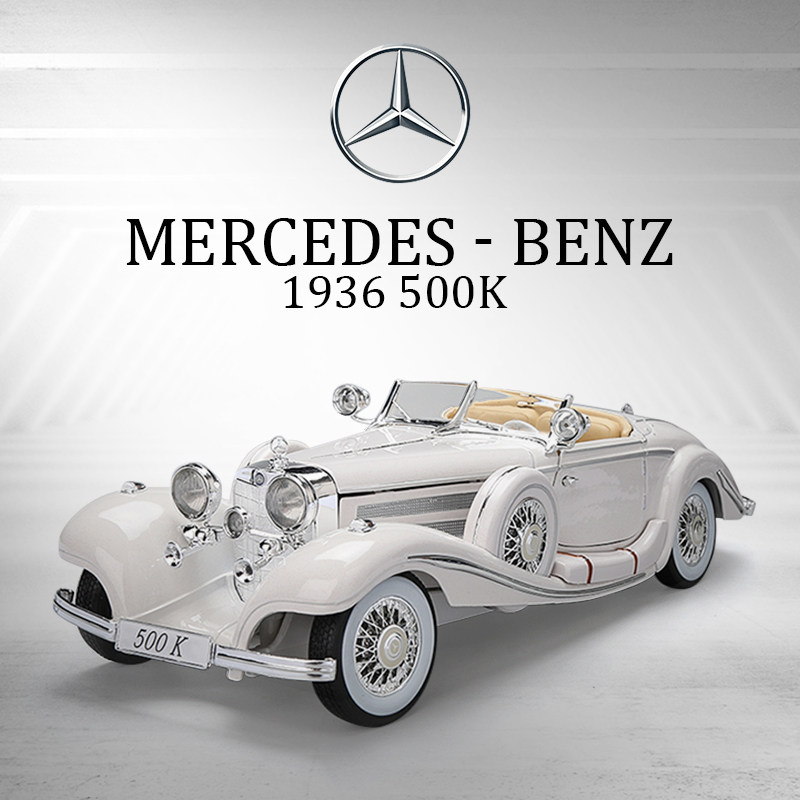Коллекционная модель автомобиля Meichitu из натурального сплава Mercedes-Benz 1:18 1936 500K classic Car Изображение 1