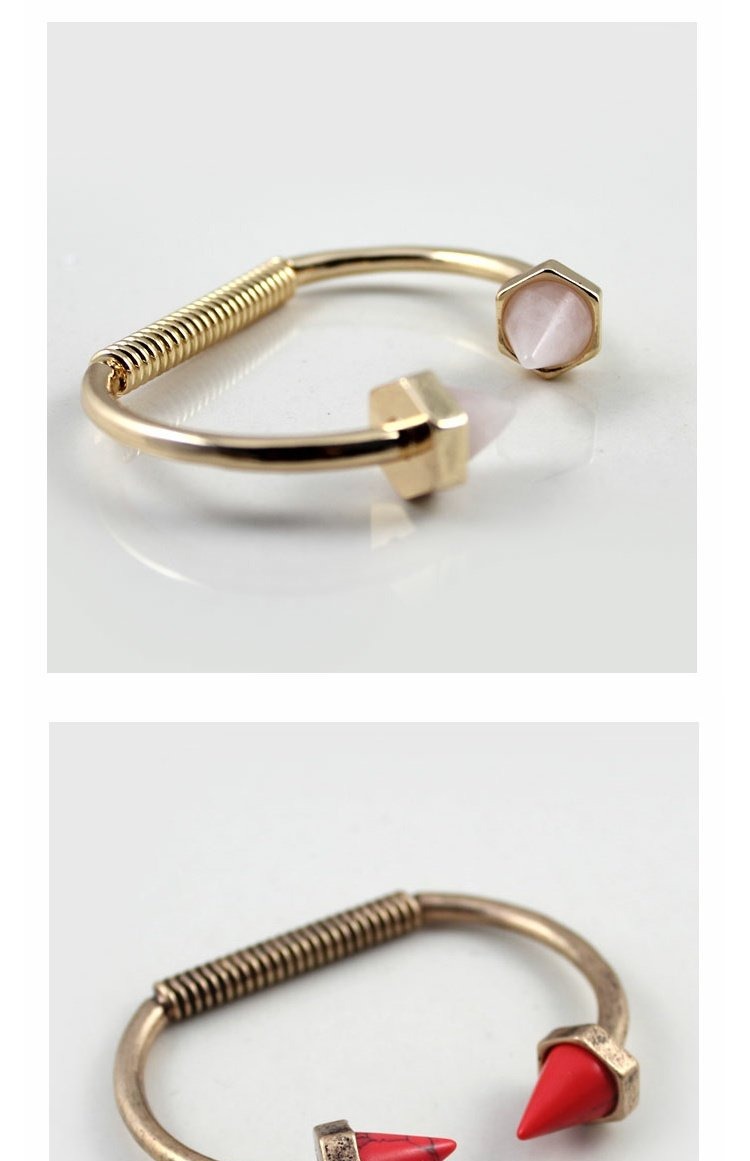 99 carat Trang sức thời trang châu Âu và Mỹ Vintage cũ nhiều màu hình nón màu ngọc lam punk gió mở vòng đeo tay (NQ) vòng gỗ